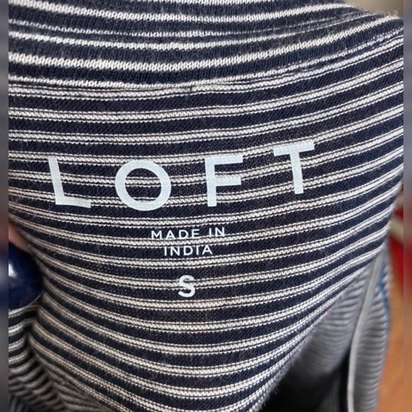 Loft Embroidered Striped Bell Sleeve Top - Picture 8 of 9